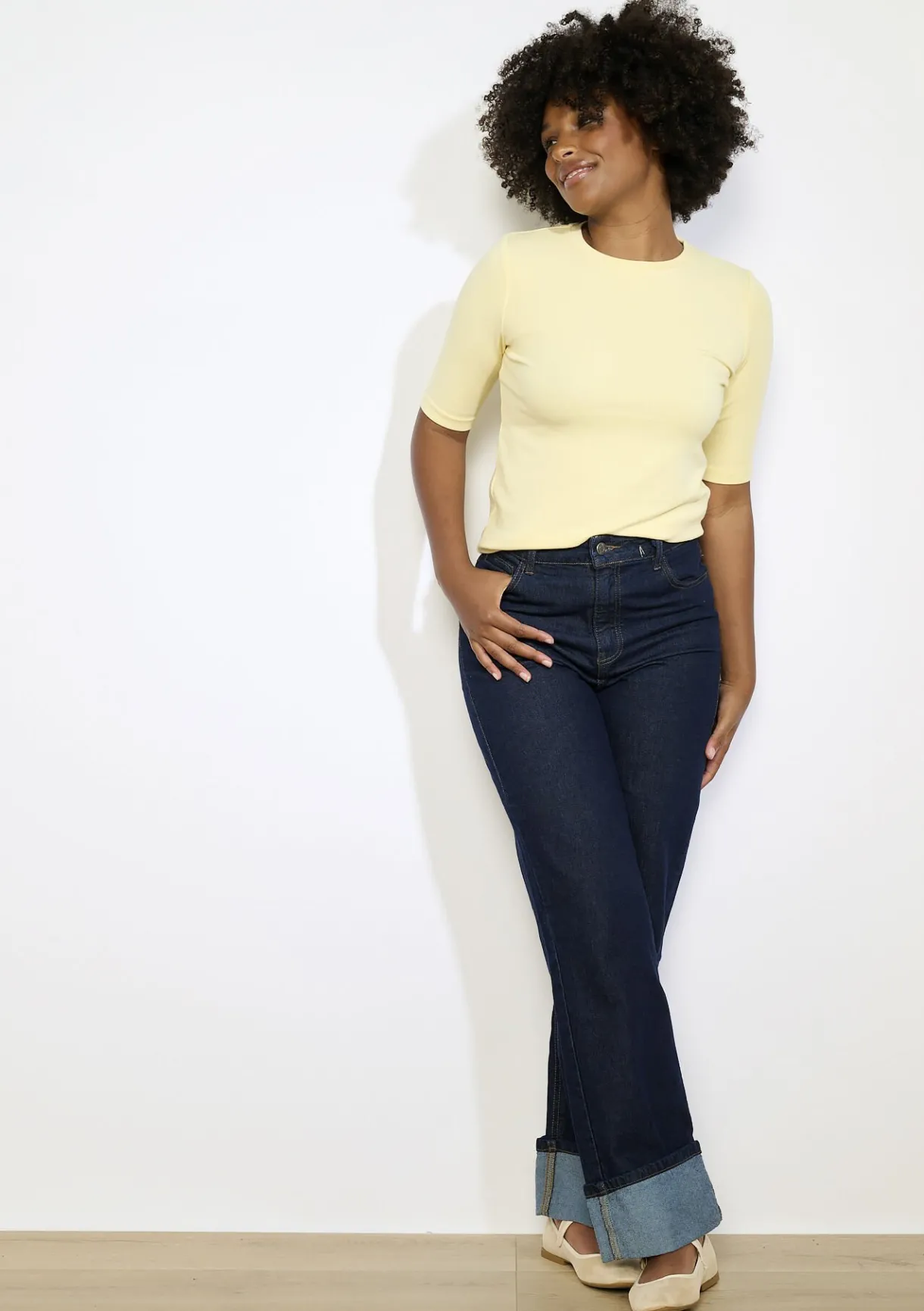 LolaLiza Aansluitend geribbeld t-shirt- Tops En T-Shirts