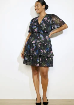 LolaLiza Bloemen overslagjurk- Jurken