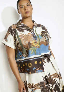 LolaLiza Blouse met exotische print- Co-Ord Sets|Blouses En Hemden