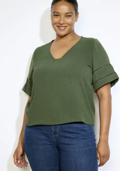 LolaLiza Blouse met opengewerkte mouwen- Blouses En Hemden