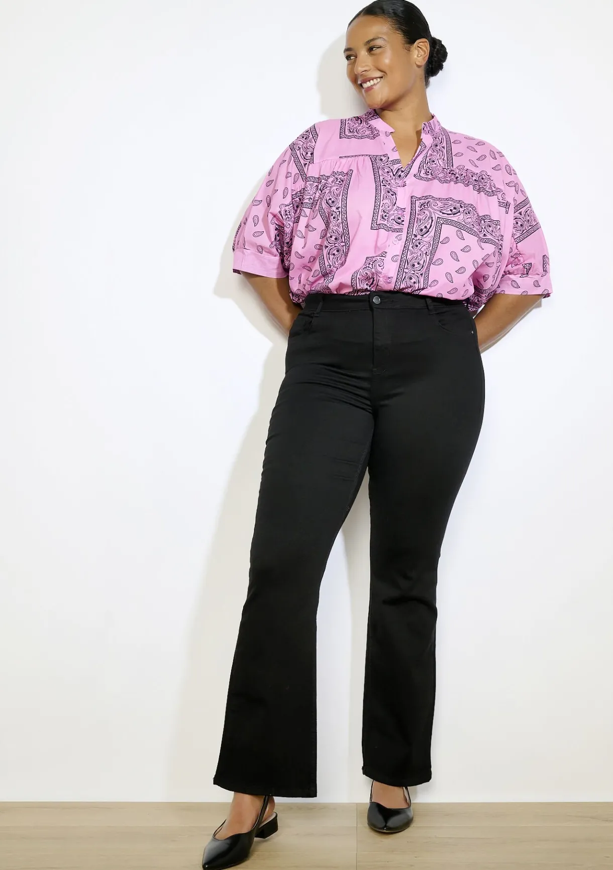 LolaLiza Bootcut jeans met hoge taille- Jeans