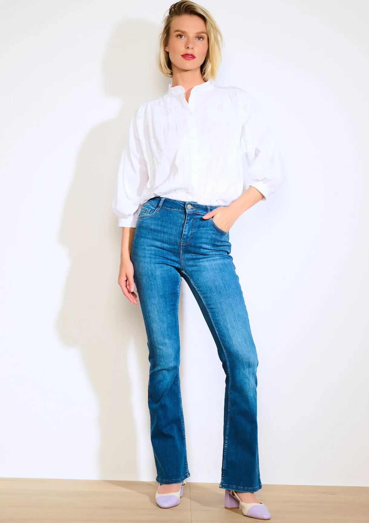 LolaLiza Bootcut jeans met hoge taille- Jeans