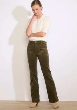LolaLiza Bootcut ribfluwelen broek met zakken- Broeken