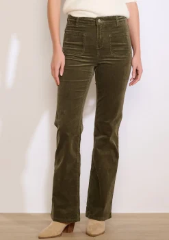 LolaLiza Bootcut ribfluwelen broek met zakken- Broeken