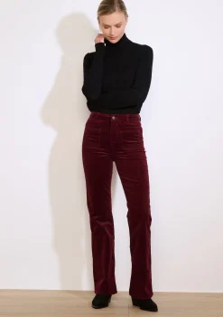 LolaLiza Bootcut ribfluwelen broek met zakken- Broeken