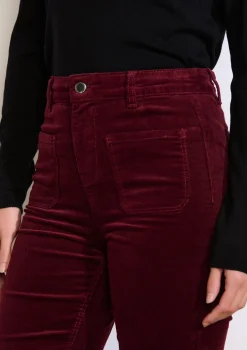 LolaLiza Bootcut ribfluwelen broek met zakken- Broeken