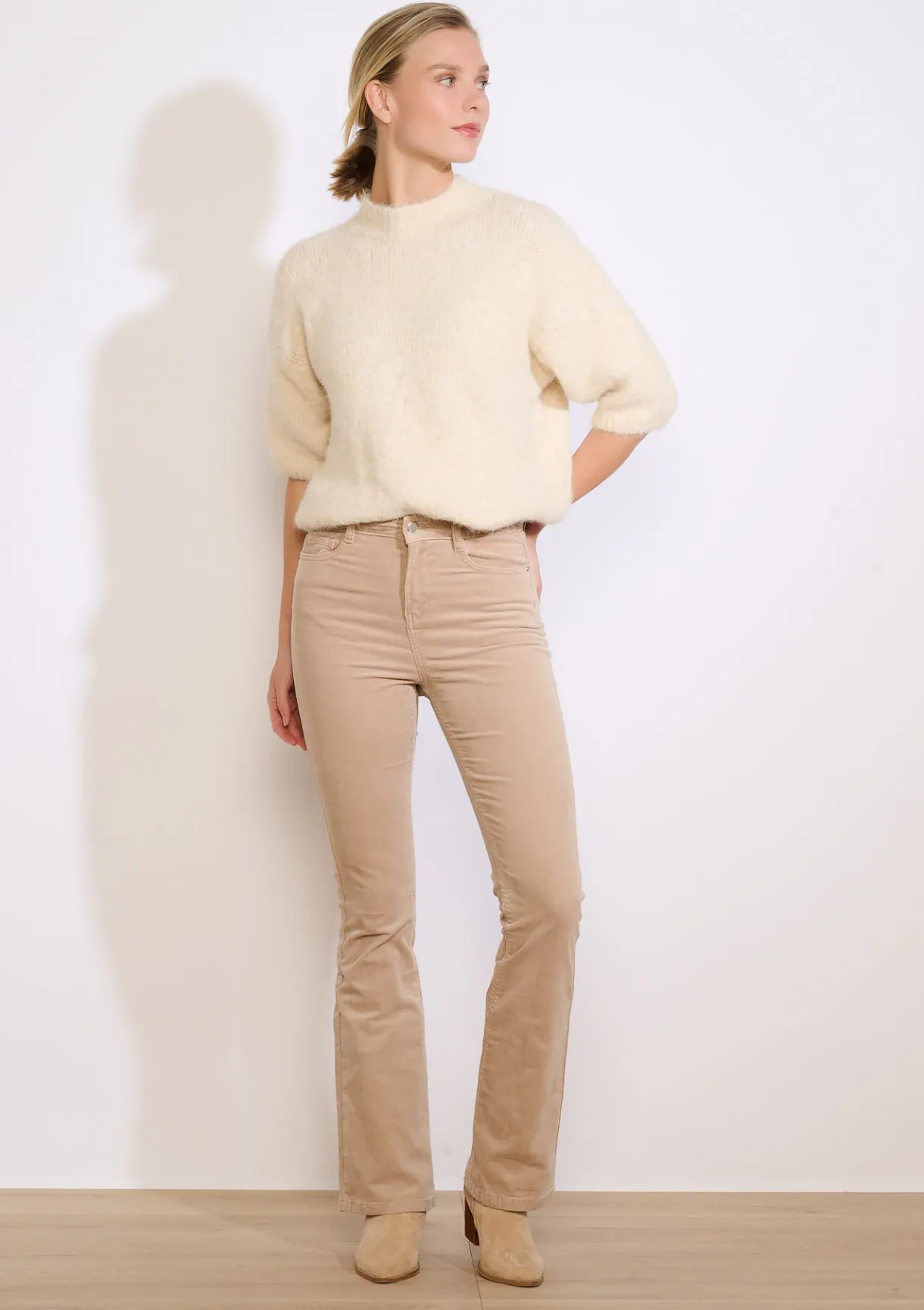 LolaLiza Bootcut ribfluwelen broek- Broeken