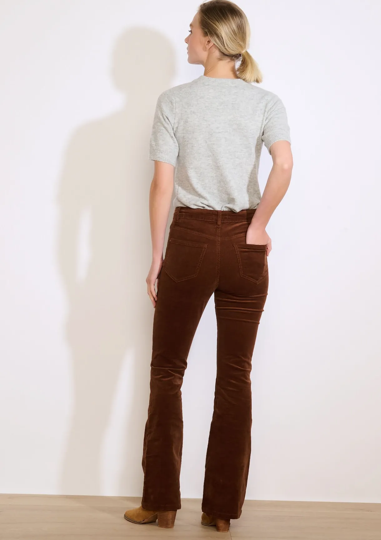 LolaLiza Bootcut ribfluwelen broek- Broeken