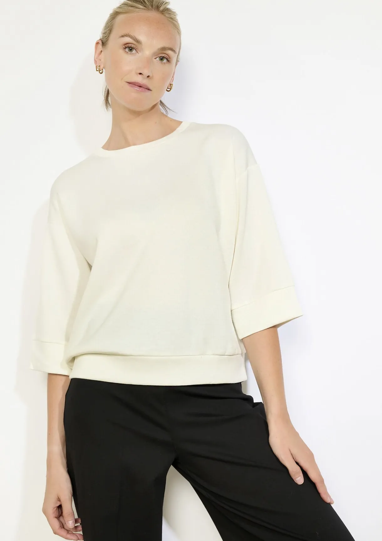 LolaLiza Boxy sweatshirt met korte mouwen- Sweats