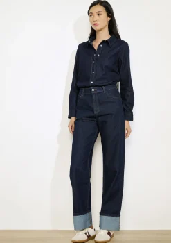 LolaLiza Denim blouse met knopen- Blouses En Hemden