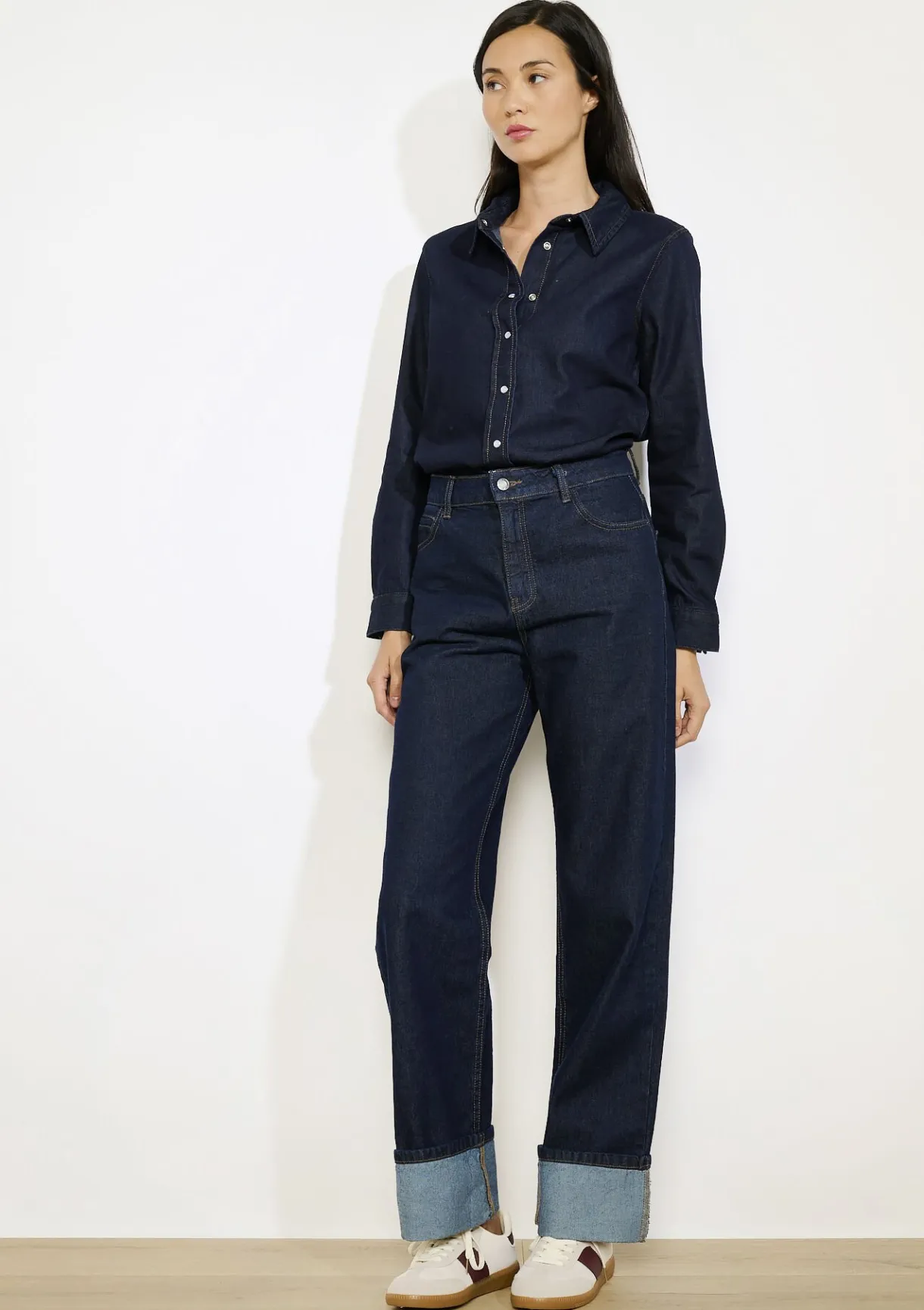 LolaLiza Denim blouse met knopen- Blouses En Hemden