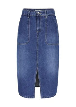 LolaLiza Denim midi-rok met split- Rokken