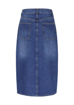 LolaLiza Denim midi-rok met split- Rokken