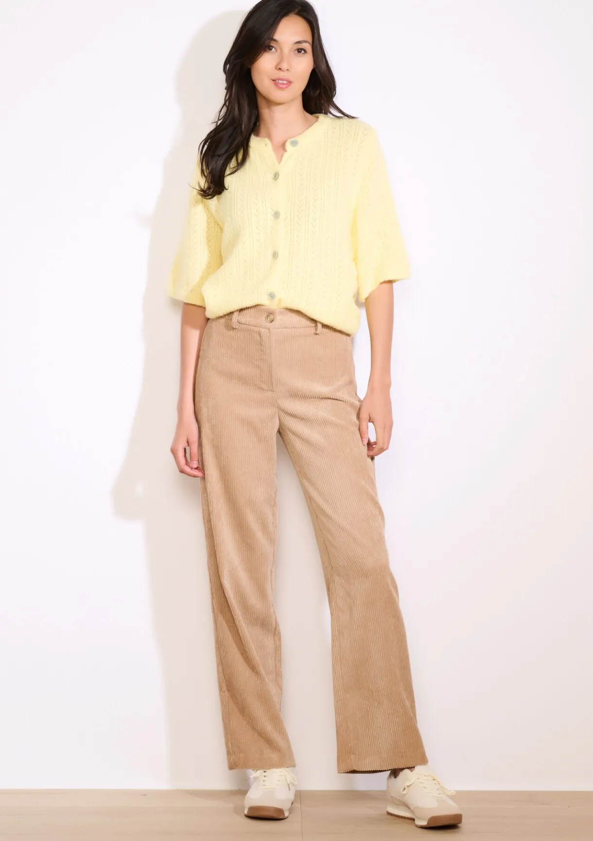 LolaLiza Flared broek in ribfluweel- Broeken