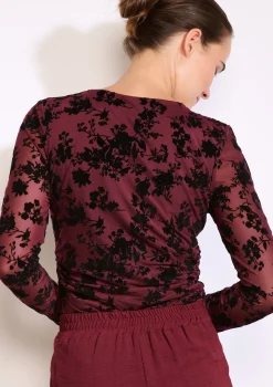 LolaLiza Fluwelen top met bloemenprint- Tops En T-Shirts