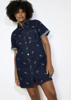 LolaLiza Geborduurde jeansjurk- Jurken