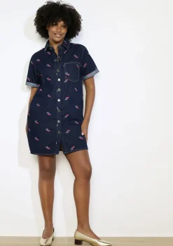 LolaLiza Geborduurde jeansjurk- Jurken