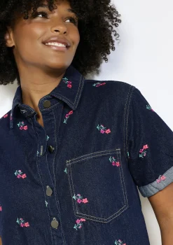 LolaLiza Geborduurde jeansjurk- Jurken