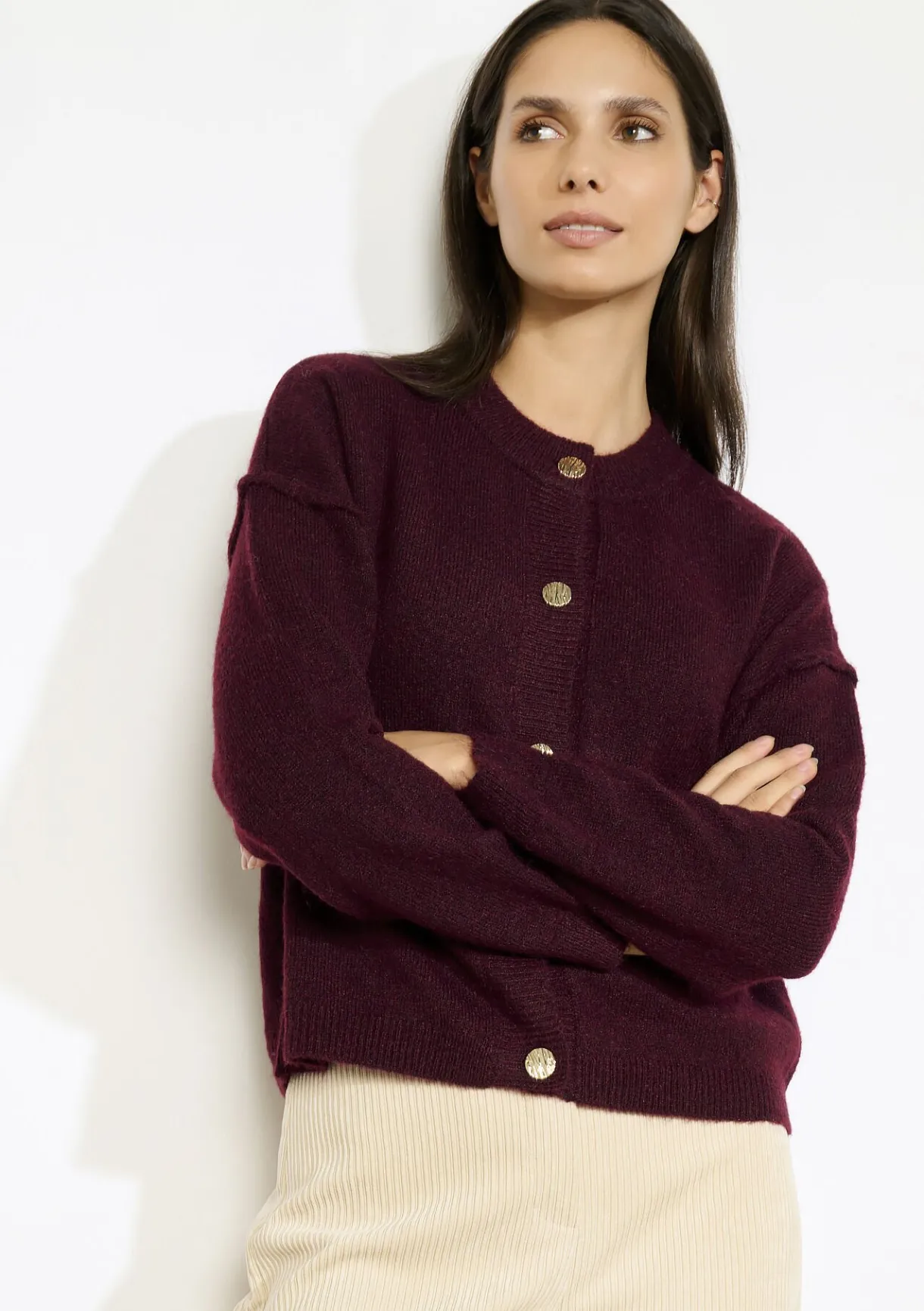 LolaLiza Gebreid vest met knopen- Truien En Cardigans