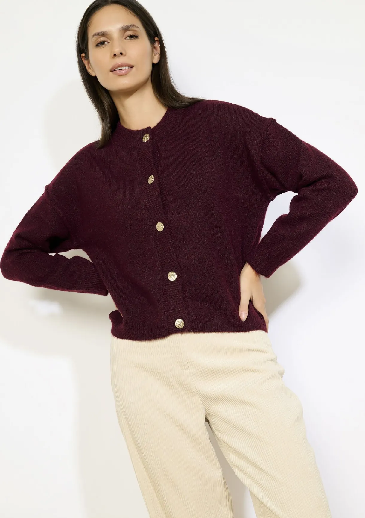 LolaLiza Gebreid vest met knopen- Truien En Cardigans