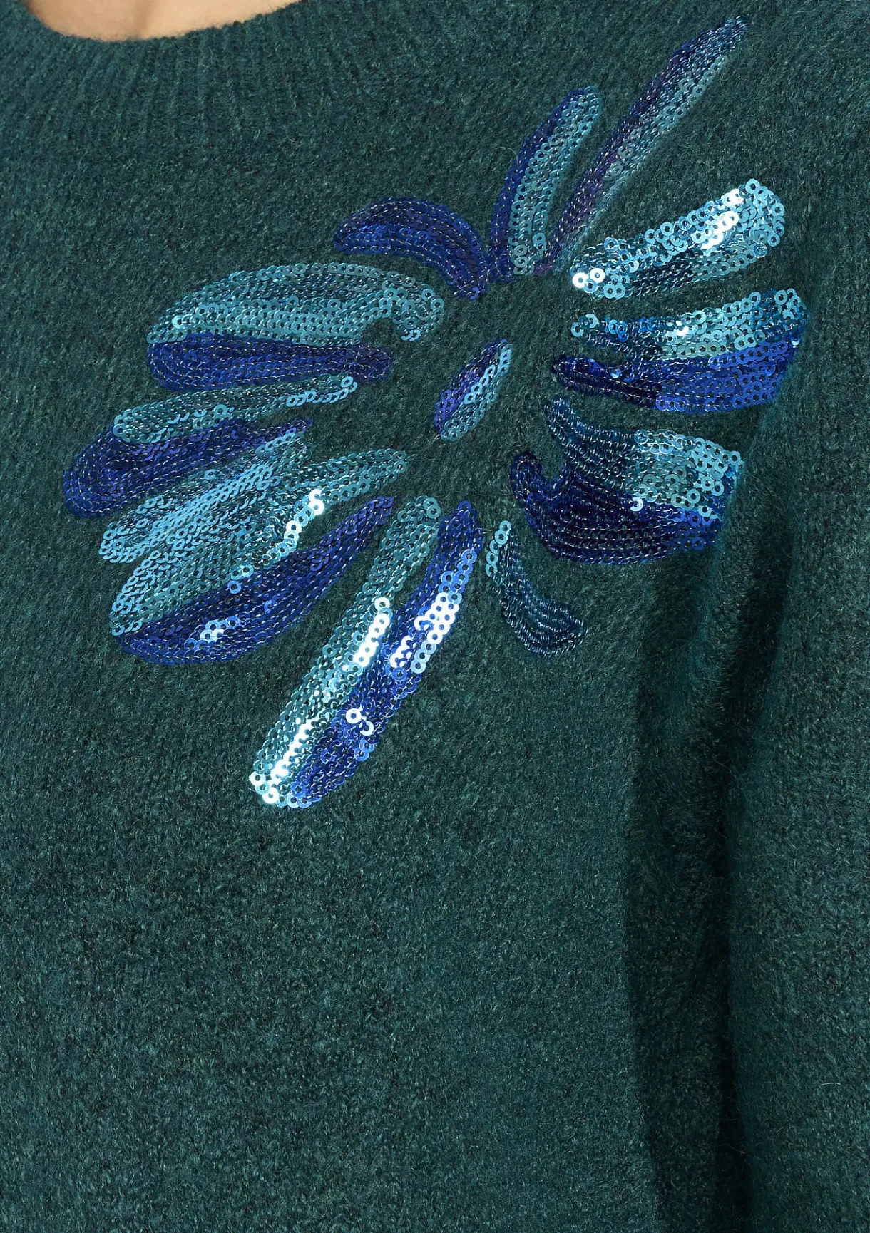 LolaLiza gebreide jurk met bloemenborduursel- Jurken