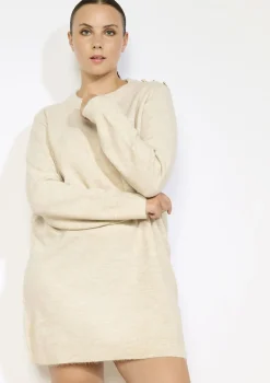 LolaLiza Gebreide jurk met hartknopen- Jurken