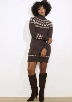 LolaLiza Gebreide jurk met jacquardmotief- Jurken