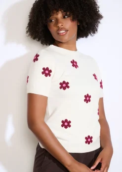 LolaLiza Gebreide trui met bloemenprint- Truien En Cardigans