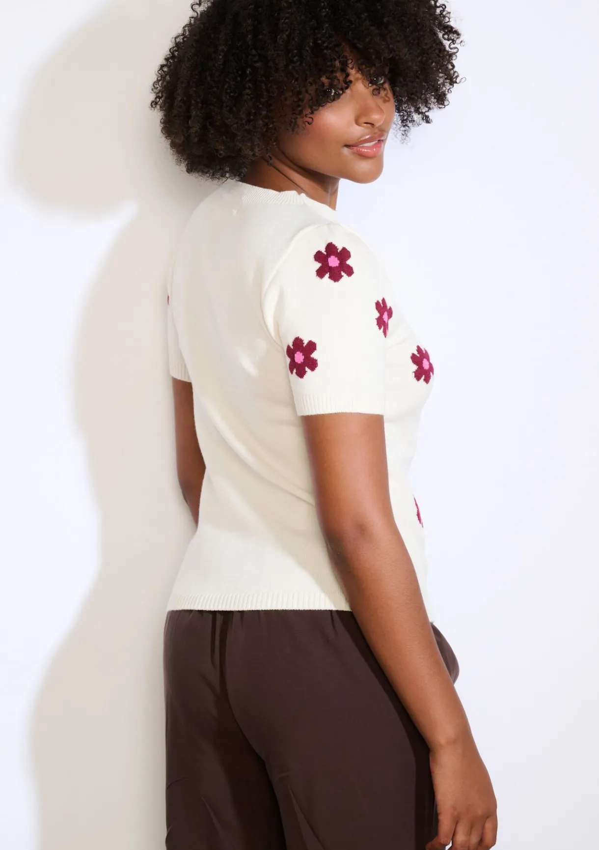 LolaLiza Gebreide trui met bloemenprint- Truien En Cardigans