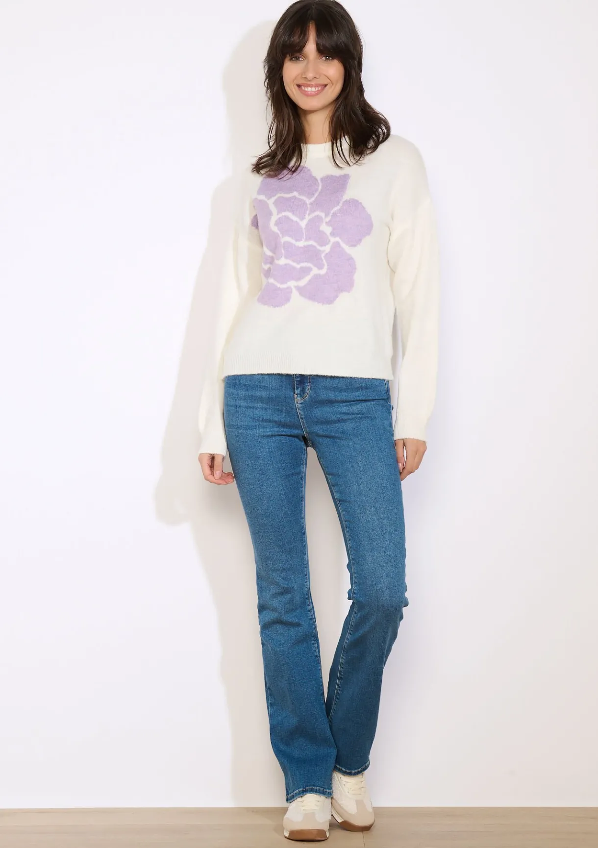 LolaLiza Gebreide trui met bloemmotief- Truien En Cardigans