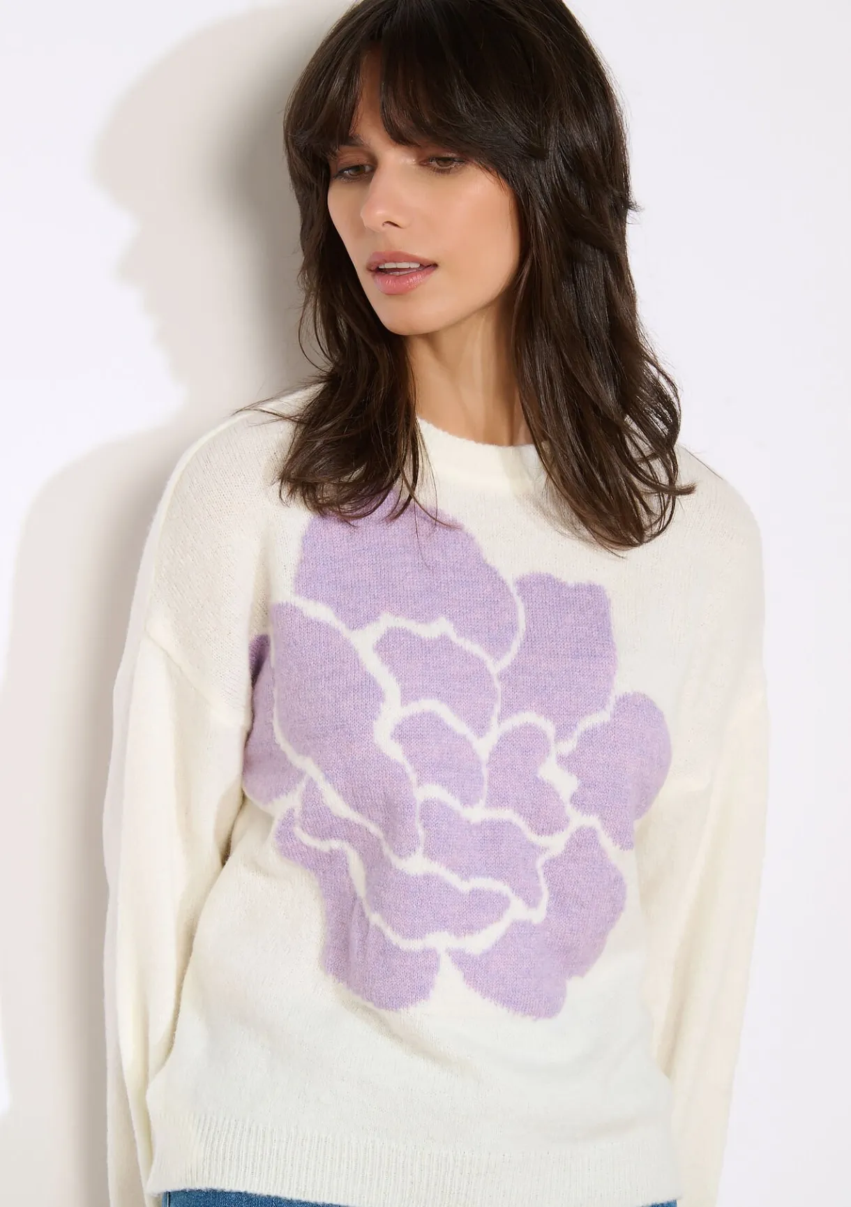 LolaLiza Gebreide trui met bloemmotief- Truien En Cardigans