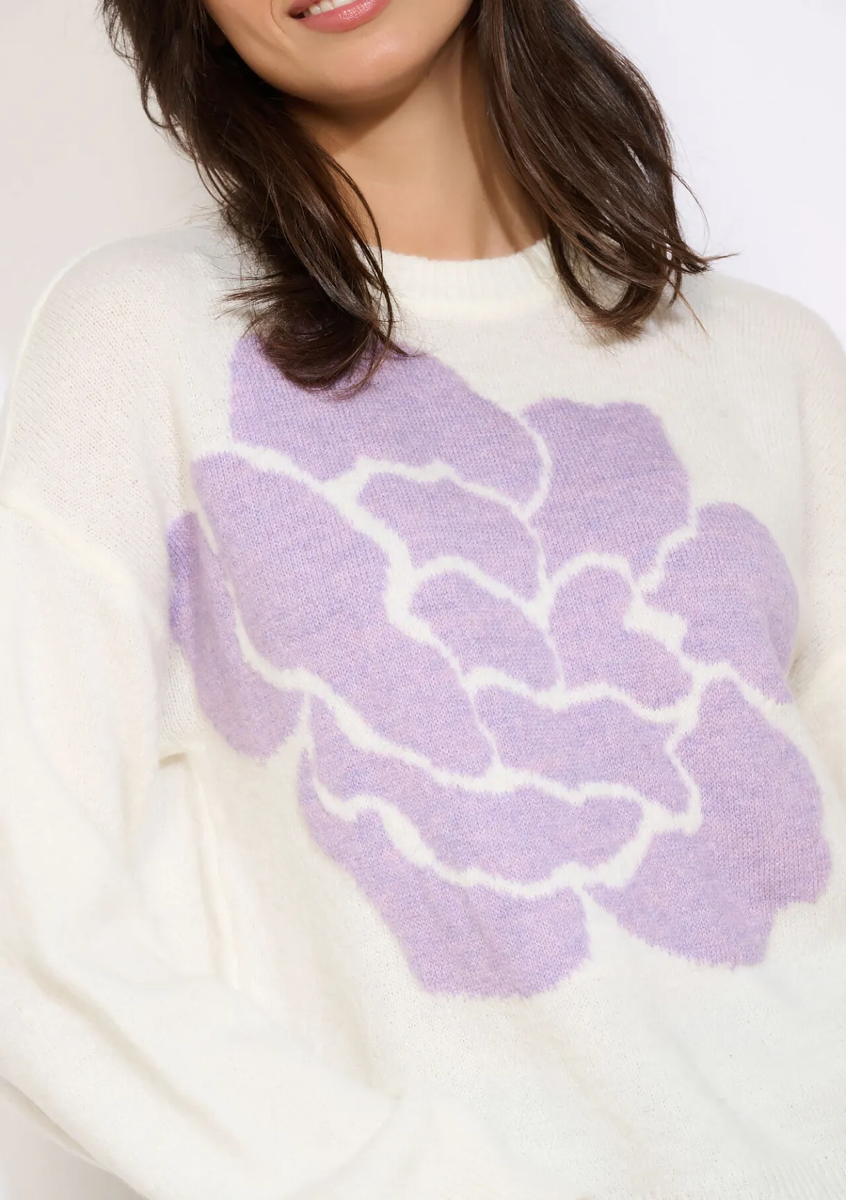 LolaLiza Gebreide trui met bloemmotief- Truien En Cardigans