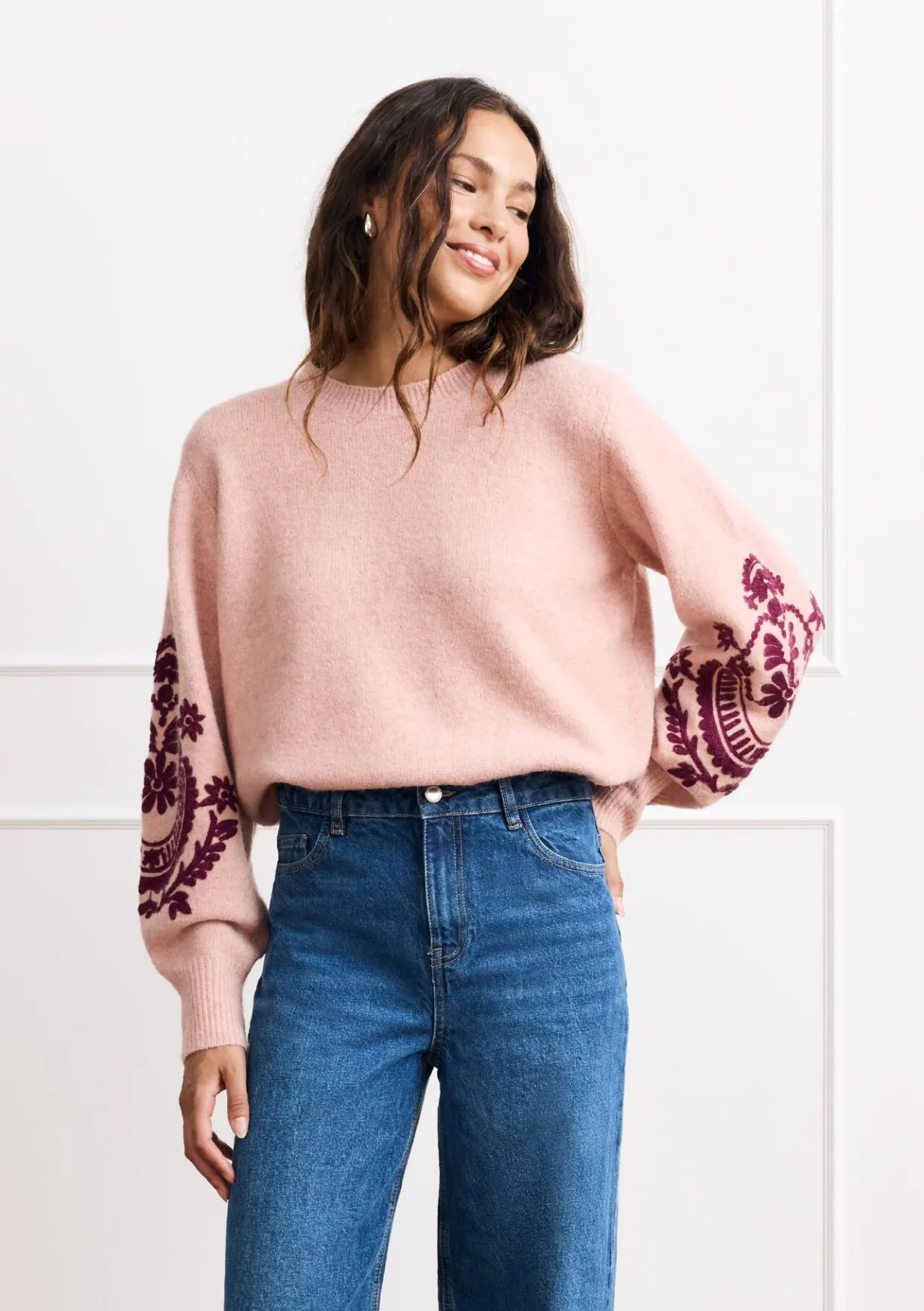 LolaLiza Gebreide trui met borduursel- Truien En Cardigans