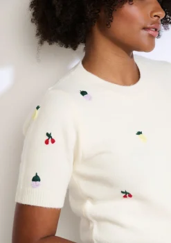 LolaLiza Gebreide trui met fruitmotief- Truien En Cardigans