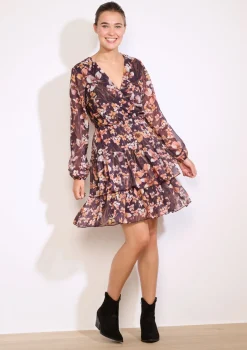 LolaLiza Gelaagde korte wikkeljurk- Jurken