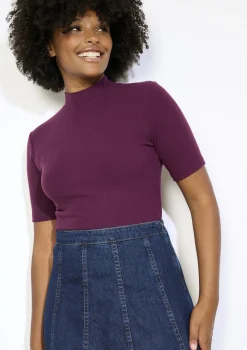 LolaLiza Geribbeld T-shirt met korte mouwen- Tops En T-Shirts