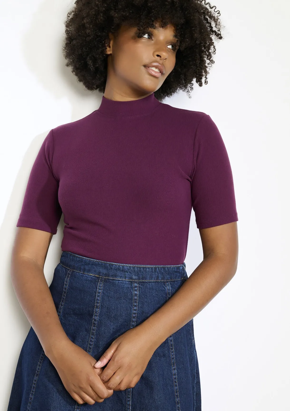 LolaLiza Geribbeld T-shirt met korte mouwen- Tops En T-Shirts