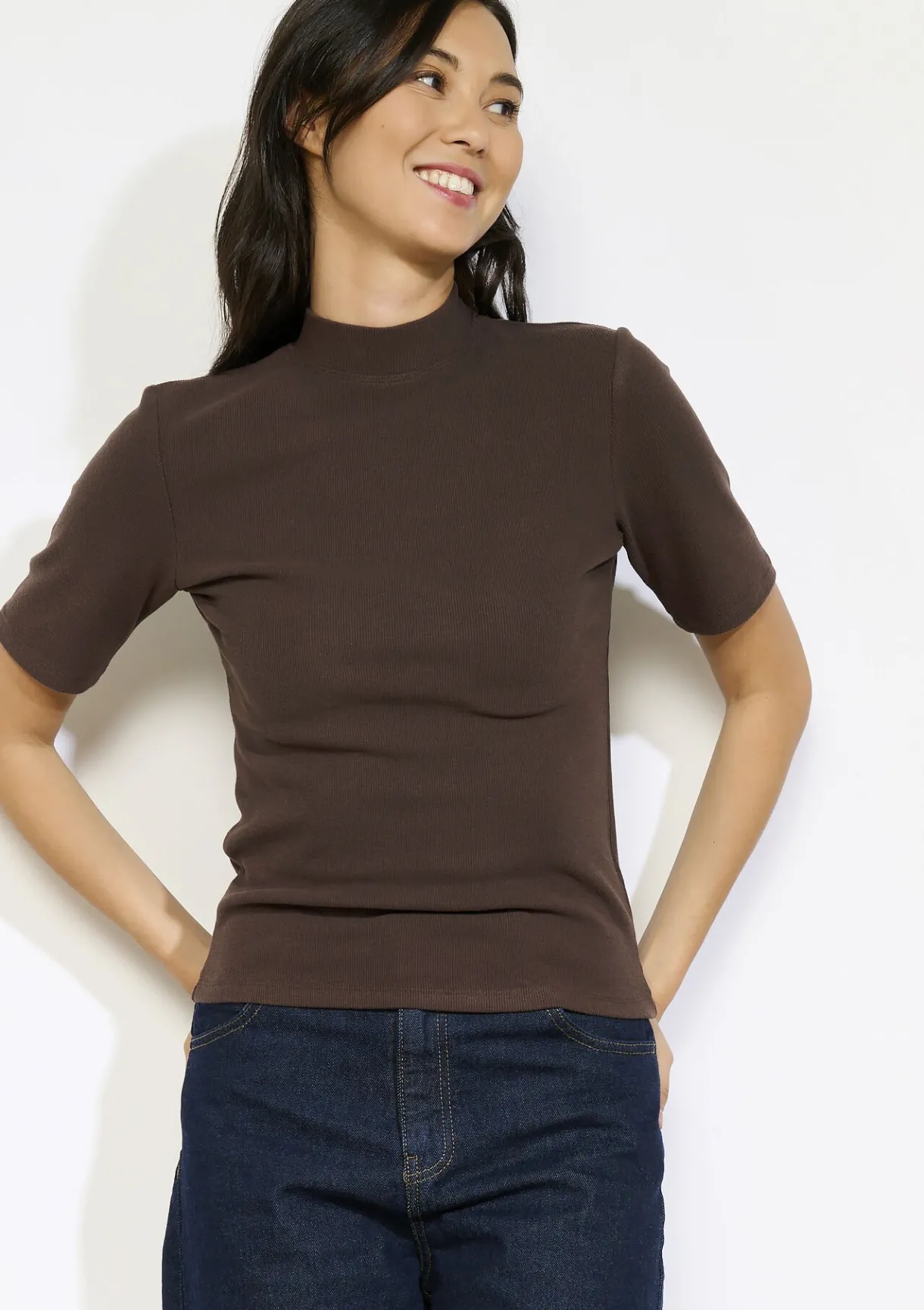 LolaLiza Geribbeld T-shirt met korte mouwen- Tops En T-Shirts