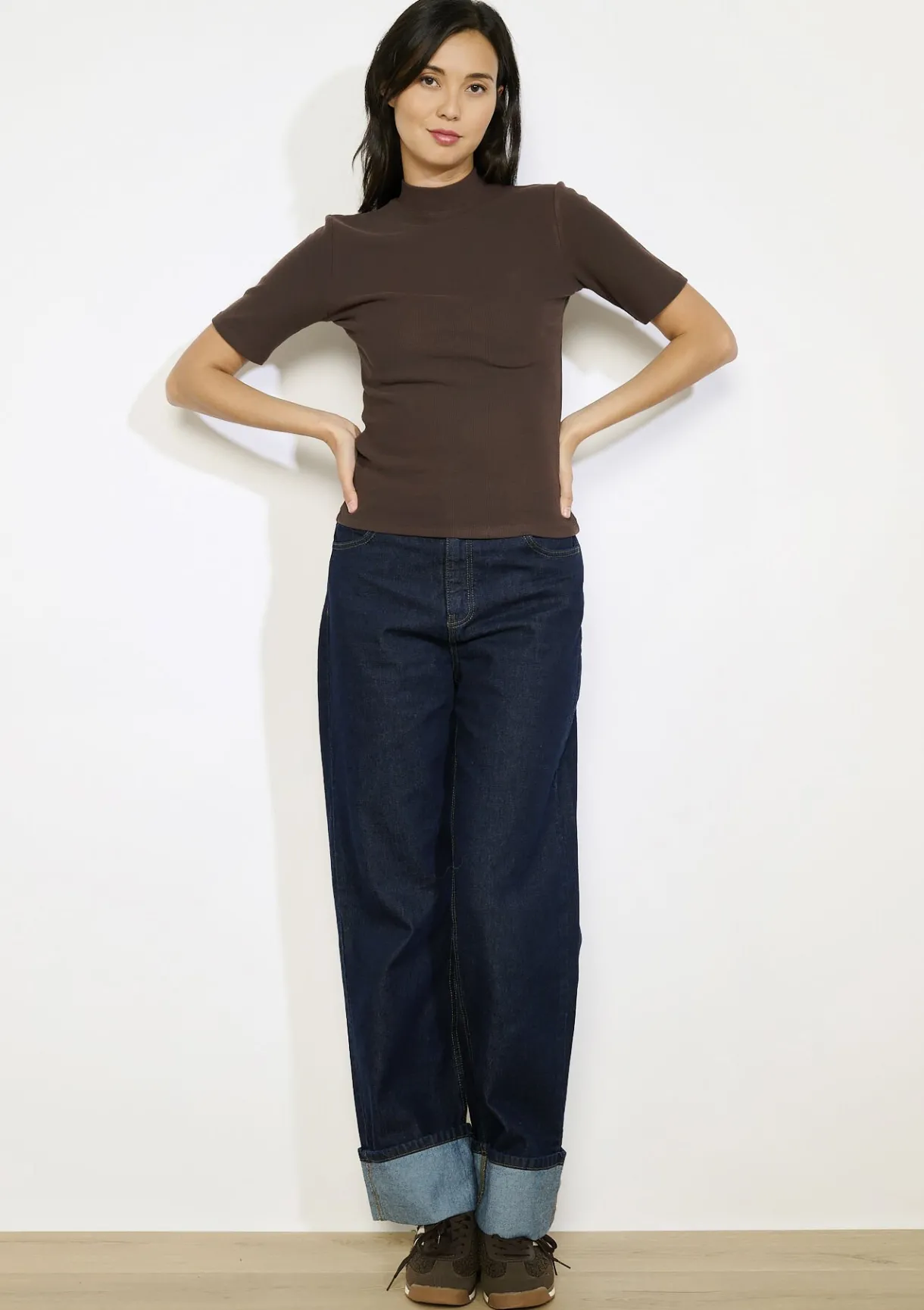 LolaLiza Geribbeld T-shirt met korte mouwen- Tops En T-Shirts