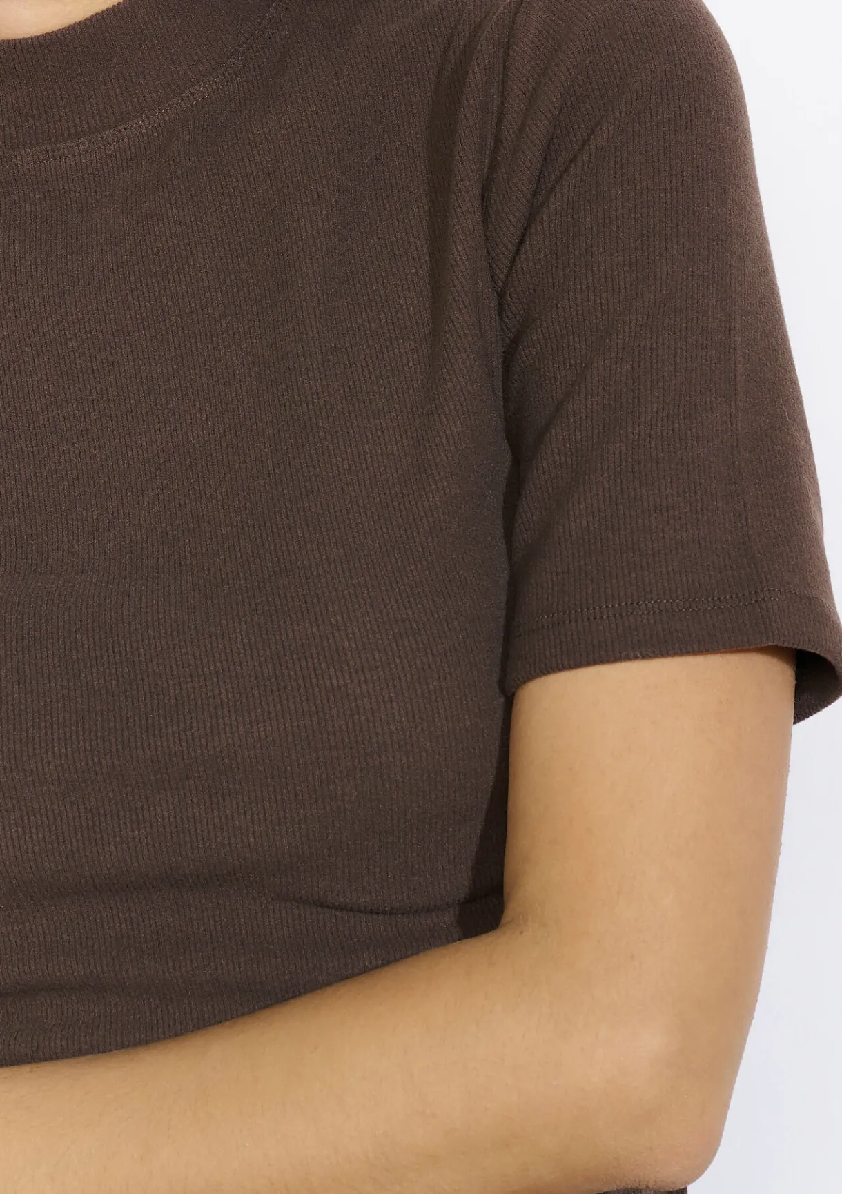 LolaLiza Geribbeld T-shirt met korte mouwen- Tops En T-Shirts