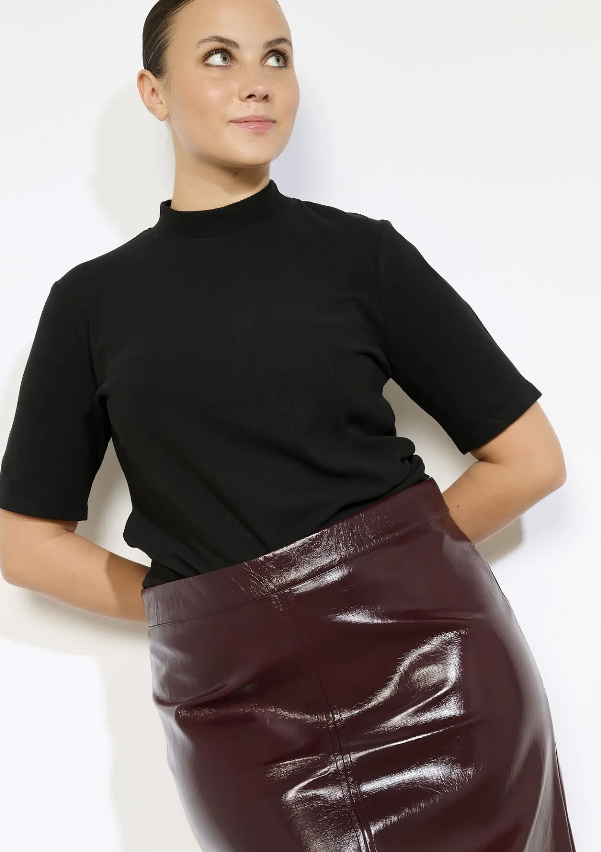 LolaLiza Geribbeld T-shirt met korte mouwen- Tops En T-Shirts