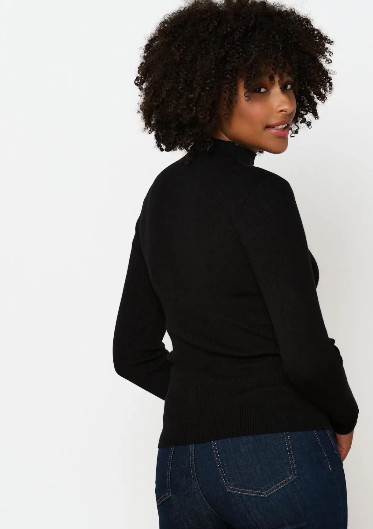 LolaLiza Geribbelde trui met mock neck- Truien En Cardigans