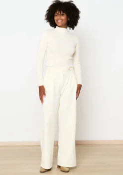 LolaLiza Geribbelde trui met mock neck- Truien En Cardigans