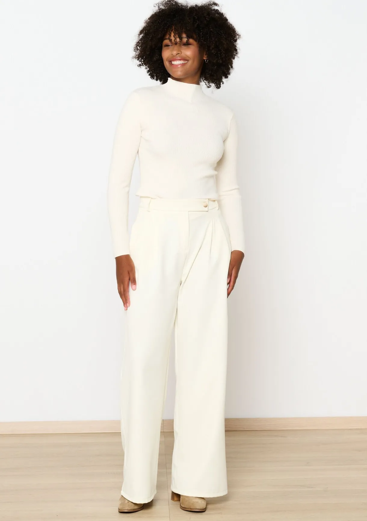 LolaLiza Geribbelde trui met mock neck- Truien En Cardigans