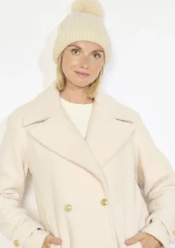 LolaLiza Geribde muts met pompon- Accessoires