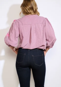 LolaLiza Geruit hemd met borduurwerk- Blouses En Hemden