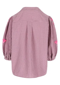 LolaLiza Geruit hemd met borduurwerk- Blouses En Hemden