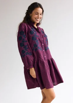 LolaLiza Geruite mini-jurk met borduurwerk- Jurken