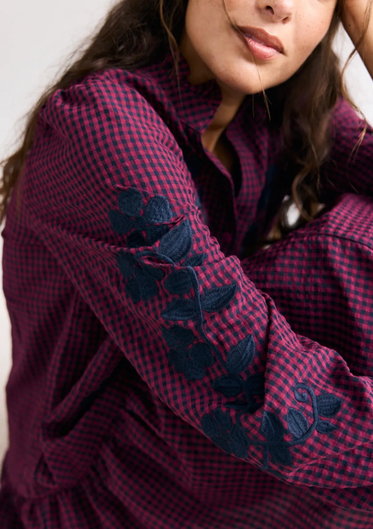 LolaLiza Geruite mini-jurk met borduurwerk- Jurken