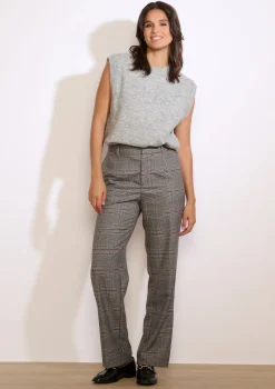 LolaLiza Geruite rechte broek- Broeken